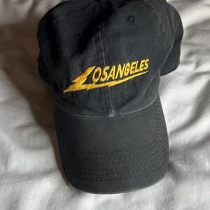 Black Los Angeles Cap with Yellow Embroidery